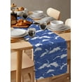 thumbnail image 3 of Table Runner Dresser Scarf 13 x 48 Inch Modern Ocean Blue Wavy Lines Table Runners Non-Slip Heat Kitchen Dining Table Decor for Indoor Outdoor Home Party Decoration, 3 of 7