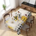 thumbnail image 3 of Yellow Gnomes Table Cloth Waterproof Tablecloths, Vintage Daisy Honey Plaid Flower Tablecloth Dining Table Cover for Kitchen Party Tabletop Outdoor, Rectangle Tablecloth 60x120 Inch, 3 of 9