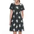 thumbnail image 1 of Vsdgher Robes Midi Maxi Décontractées pour Femmes Été 2025 Légères Manches Courtes Col Rond Robe de Plage, 1 of 6