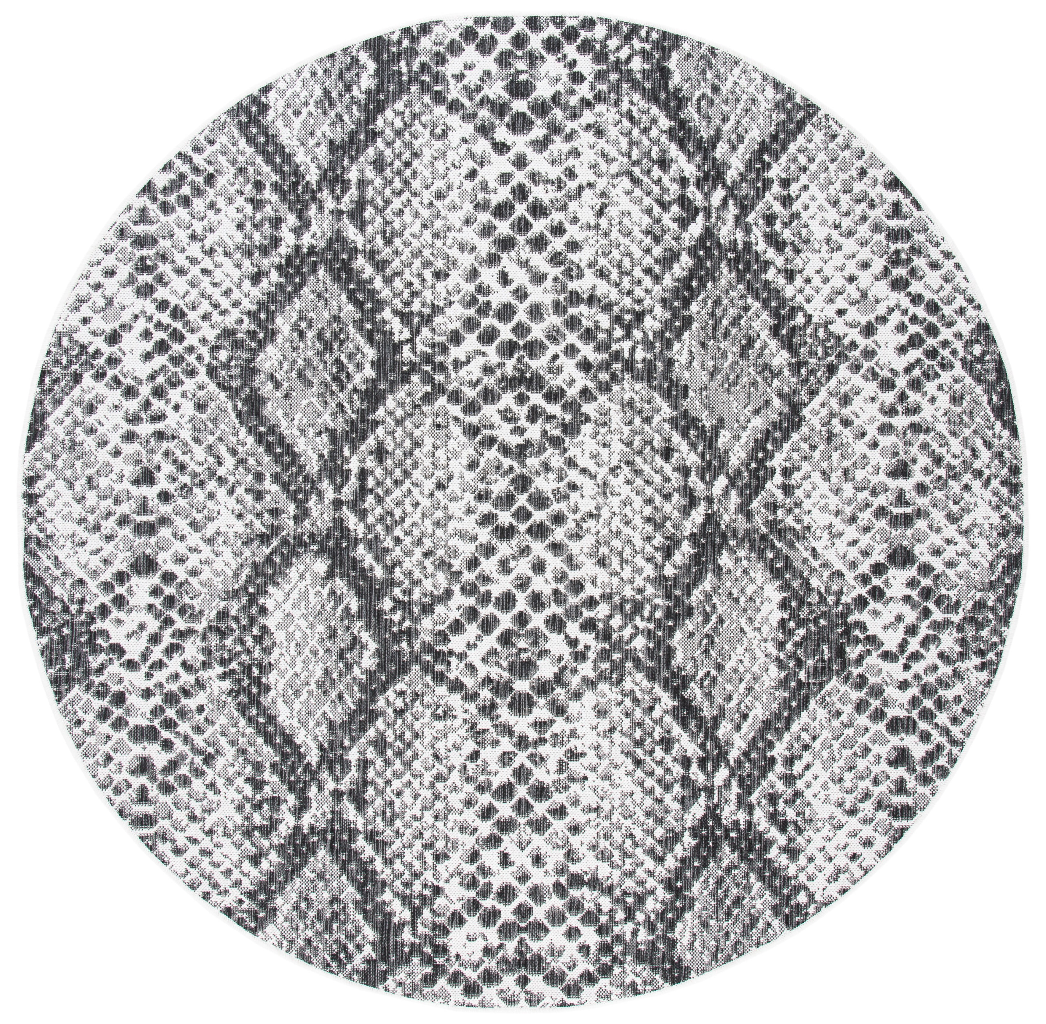 Safavieh Courtyard Alphonse Animal Indoor/Outdoor Area Rug, Gray/Black, 6'7" x 6'7" Round