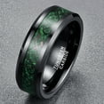 thumbnail image 2 of Men's 8mm Black Tungsten Carbide Wedding Ring Celtic Dragon Tungsten Ring Size 5-15, 2 of 5
