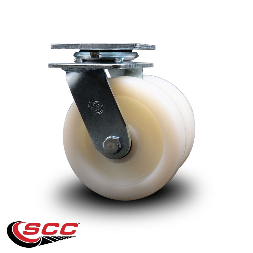 6 Inch Dual Nylon Wheels Swivel Caster with Roller Bearing Service Caster Brand
