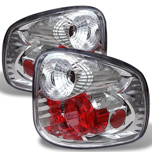 AKKON - For 1997 1998 1999 Ford F-150 Pickup Truck Chrome Housing Tail Brake Lights Lamps Left Right Pair
