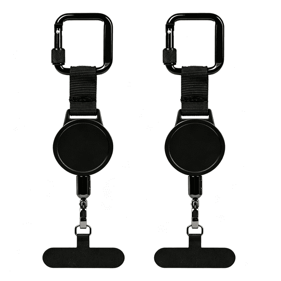ACDANC 2Pcs Retractable Lanyard Phone Lanyard – Anti-Theft Phone Tether Tab with Clutch Loop & Adjustable Retractable Keychain, Clutch Loop Anti-Theft Phones Strap Black