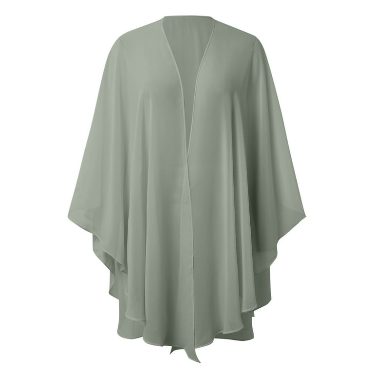 Fgnfyis Elegant Chiffon Evening Shawl Wrap For Women Wedding Party Dress  Accessories Sheer Scarf Cover Up Grey A