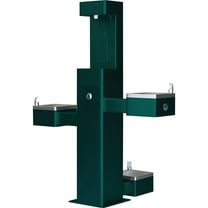 Outdoor Bottle Filler & Bi-Level Drinking Fountain & Pet Station, Green Powder Coat
