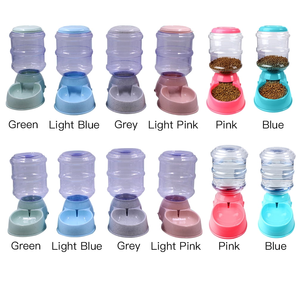 M Buder Automatic Pet Water Dispenser 3.8L (1 gal) Gravity Waterer Set for Dogs Cats, Gray