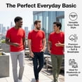 thumbnail image 5 of BILLIONHATS 3 Pack Men's Solid Colors Cotton T-Shirts Short Sleeve Lightweight Tees, Bulk (3X-Large, Red, 3X_l), 5 of 8