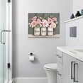 thumbnail image 6 of Farmhouse Bathroom Wall Art Bathroom Floral Wall Decor Pink Flower Relax Soak Unwind Bathroom Decor Rustic Bathroom Picture for Wall Canvas Prints Motivational Framed Modern Artwork 16"x12", 6 of 6