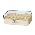 thumbnail image 2 of Caja de almacenamiento de joyas, estuche de exhibición de aretes, portátil, a prueba de polvo, capas dobles para Beige, 2 of 9
