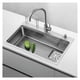 thumbnail image 5 of Grifo para fregadero de barra para instalación de un solo orificio, acabado duradero en níquel cepillado, grifo de agua fría y caliente para cocina y bar, 5 of 5