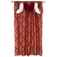 thumbnail image 2 of Luxury Jacquard Curtain Panel with Attached Waterfall Valance, 54 by 84-Inch LANA Burgundy (2-Panels), 2 of 8