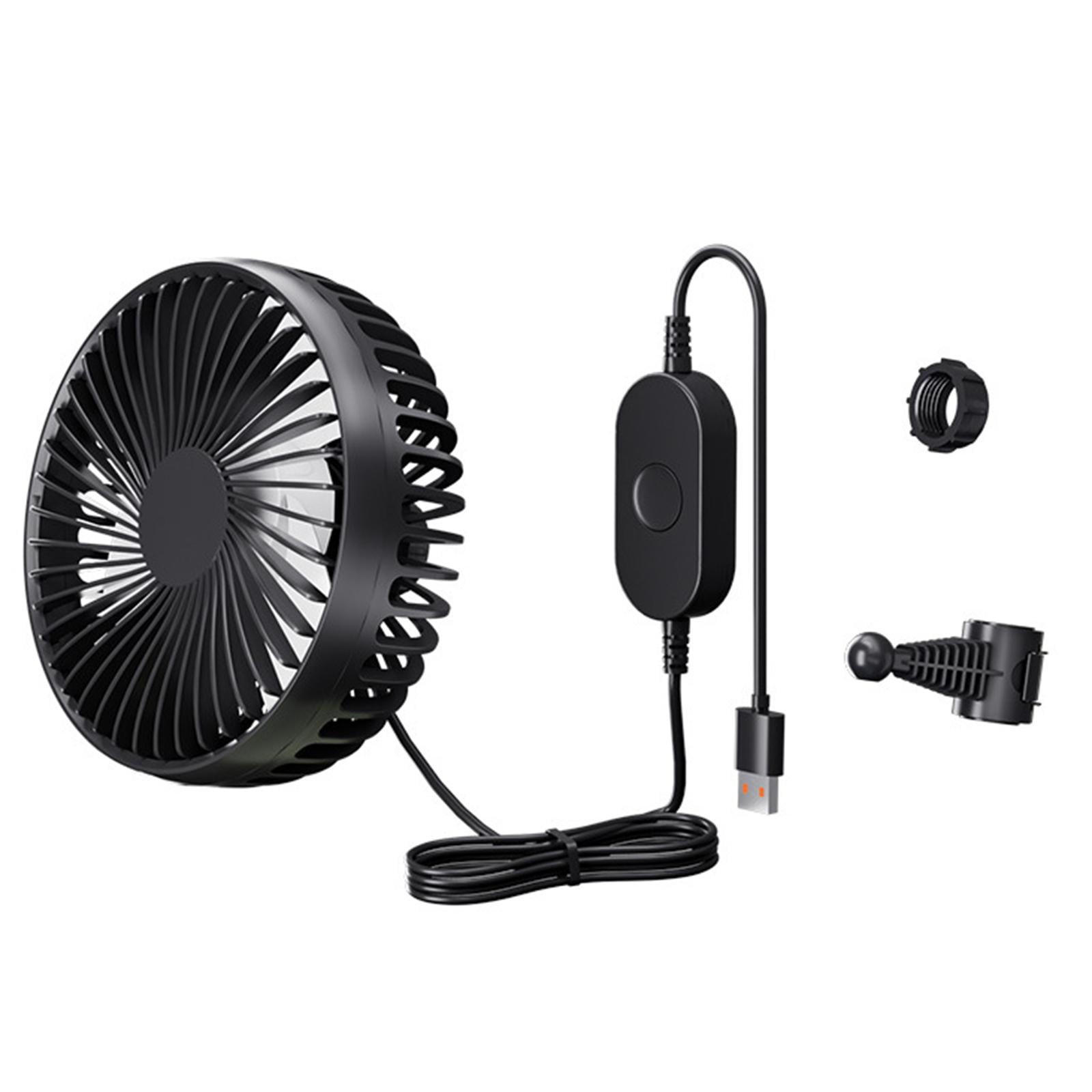 Zxpjkyu USB Car Cooling Fan 12V 24V Backseat Headrest Mount Portable Circulation Fan for Black