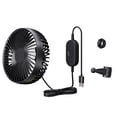 thumbnail image 3 of Tnarru USB Car Cooling Fan Adjustable Backseat Compact, Portable, Rotatable Air Circulation Fan for RV, Home, Vehicle, Sedan Black, 3 of 8