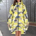 thumbnail image 7 of YAYUBA Unisex Fashion Rain Jacket Coat Hooded Raincoat For Adults Teens With Pockets,Yellow, 7 of 7