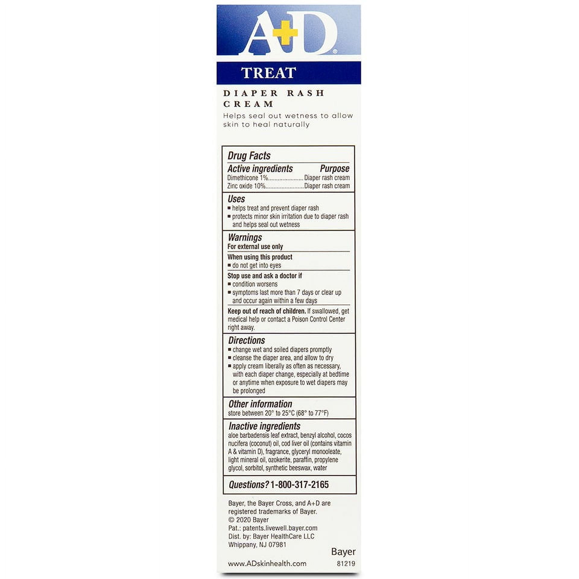 3 Pack A+D Diaper Rash Cream with Aloe Diaper Rash Cream 4 Oz Each