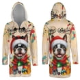 thumbnail image 3 of Merry Christmas Santa Boston Terrier Scarf Twinkling Lights Xmas Holiday All Over Print 3D Hooded Duffle Toggle Coat Gentleman Dog Lover Gifts - 00022, 3 of 6