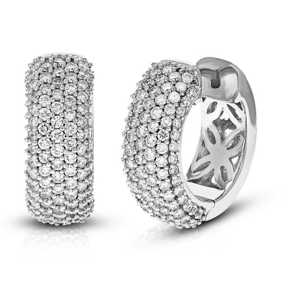 Vir Jewels 2 CTTW Lab Grown Diamond Hoops Earrings in Sterling Silver With Hidden Post For Women