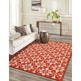 thumbnail image 5 of Unique Loom Outdoor Trellis Collection Area Rug - Tiles (2' x 3' 1" Rectangle Rust Red/Ivory), 5 of 8