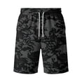 thumbnail image 5 of UDAUDU Camo Mens Cargo Shorts Elastic Drawstring Waist Multi Side Pockets Loose Fit Daily Outdoor Casual Shorts Black 4XL, 5 of 6