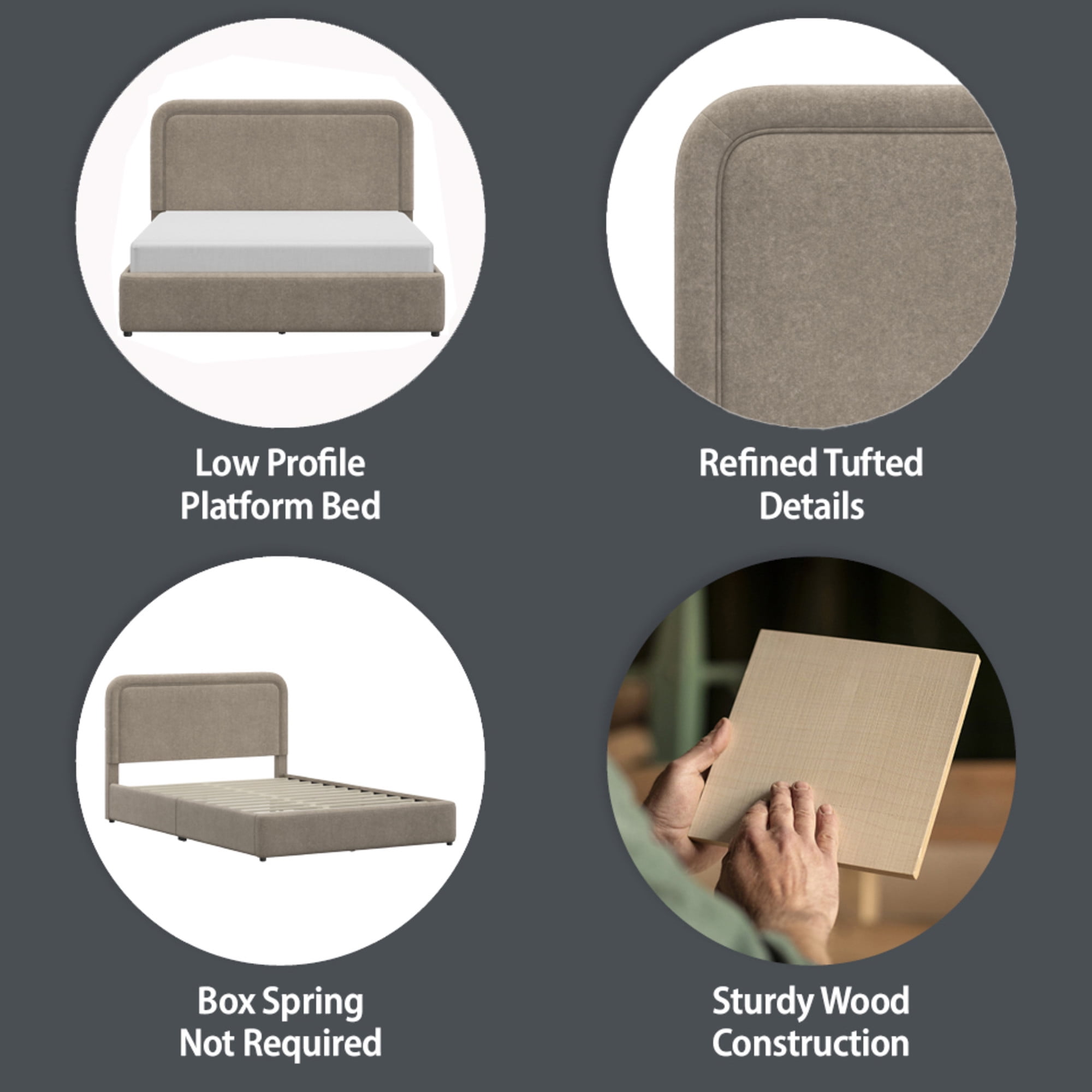 Better Homes & Gardens Juliet King Platform Bed, Sand