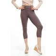 thumbnail image 2 of LMB Capri Leggings for Women Buttery Soft Polyester Fabric, Mushroom, XS - L, 2 of 5