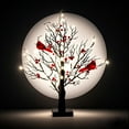 thumbnail image 3 of 21" Vintage Glowing Tree with Cardinal & Berries, Christmas Decorations Night Light, Red Bird Tree Lights for Home Table Centerpiece Mantel Decor, 3 of 5
