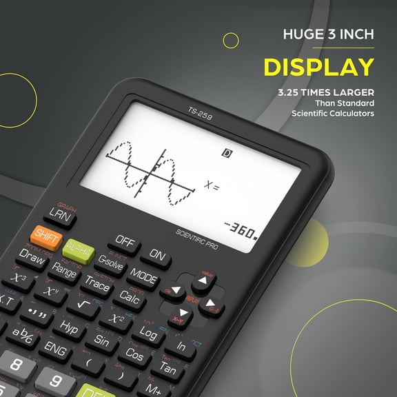 Scientific Calculator with Graphing Functions, Multiple Modes, 360 Functions, Large Screen, Intuitive Interface for Beginners, High School & Advanced Courses, TS-259