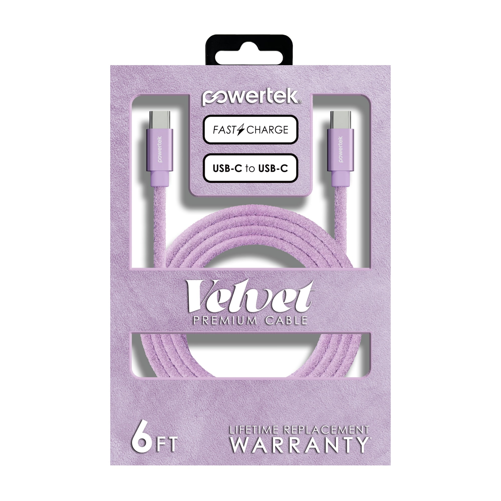 Liquipel Powertek Pastel Velvet USB-C to USB-C - Purple