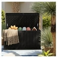 thumbnail image 5 of SONGMY 90 Gallon Waterproof Resin Deck Box, Double Wall Outdoor Storage Box with Lockable Lid for Garden Tools, Patio Cushions, Pools (Black), 5 of 6