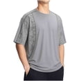thumbnail image 1 of Blusa de Manga Corta Impresa Casual Suelto Deportes Respirable Hielo-Seda de Mitad de Manga Cuello Redondo Top Blusas de Manga Corta Top, 1 of 5