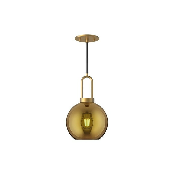 PD601710AGCP-Alora Lighting-Soji - 1 Light Pendant-14.38 Inches Tall and 9.88 Inches Wide-Aged Gold Finish-Copper Glass Color   -Traditional