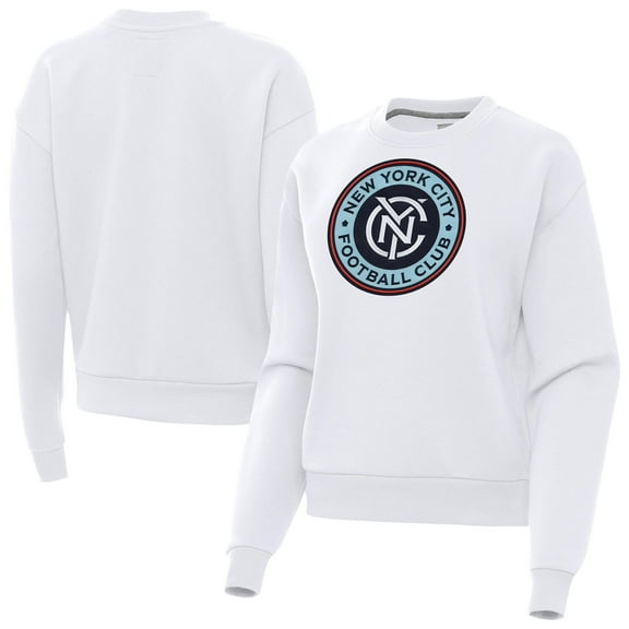 Women's-Antigua  White New York City FC Victory Pullover Sweatshirt
