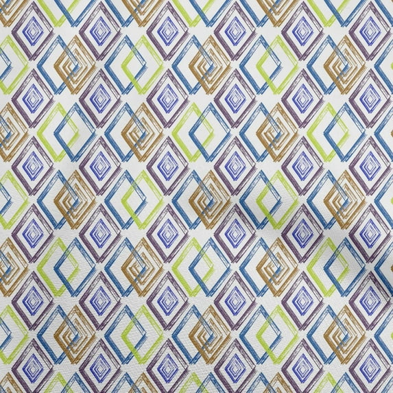 oneOone Cotton Poplin Twill Blue Fabric Geometric With Dry Brush Sewing Fabric By The Yard Printed Diy Clothing Sewing Supplies 56 Inch Wide