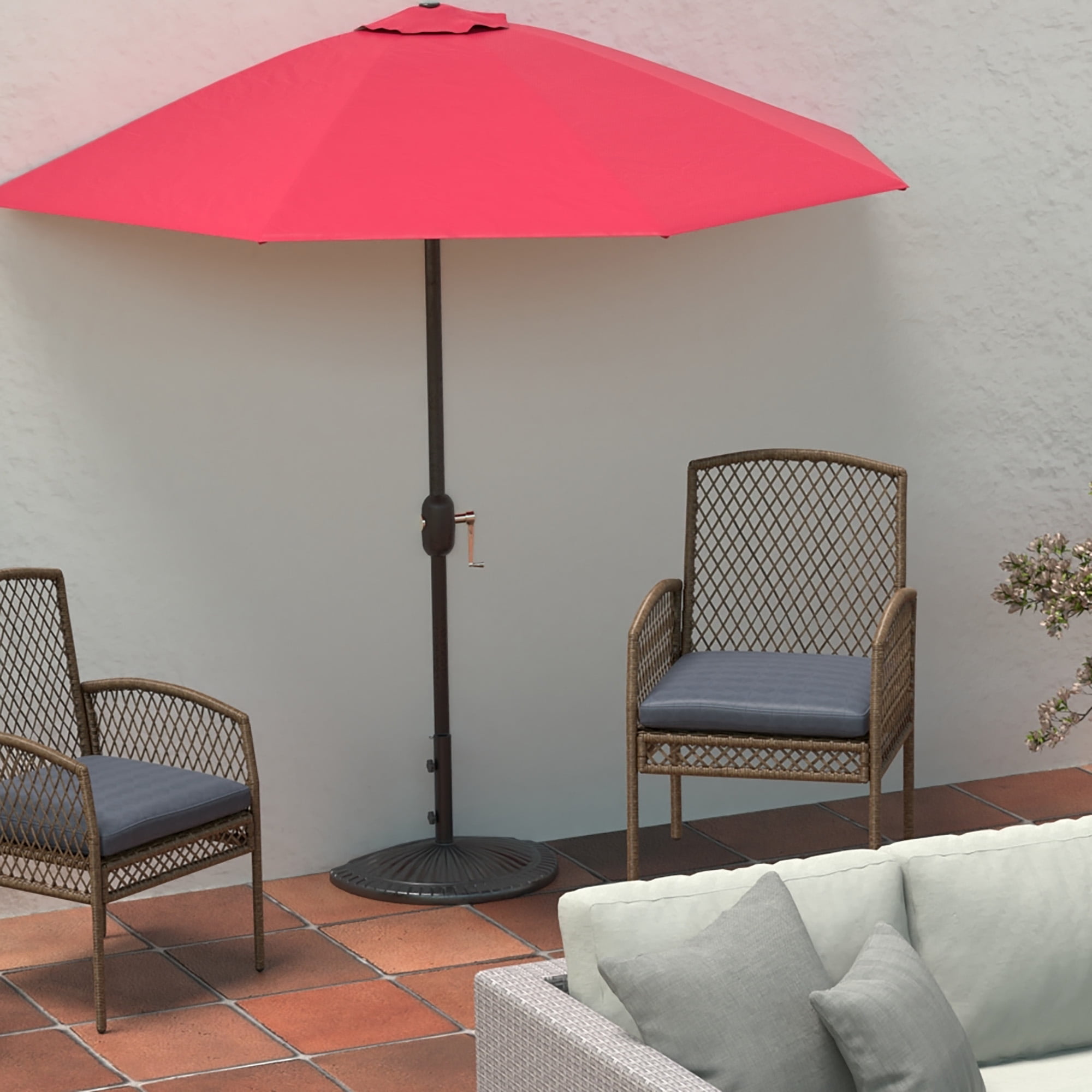 Jordan Manufacturing 28 lbs. Black Semicircle Steel and Plastic Patio Umbrella Base