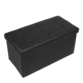 Curves Tufted Round Ottoman With Espresso Finish Solid Wood Legs