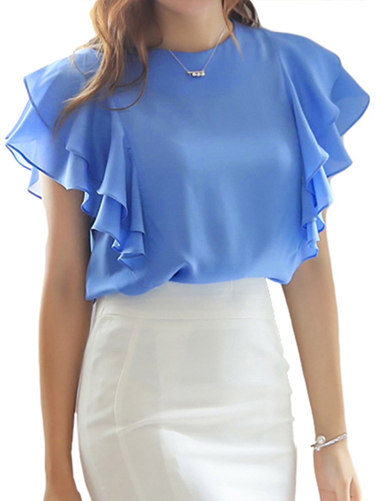 plus size tops with ruffle sleeves
