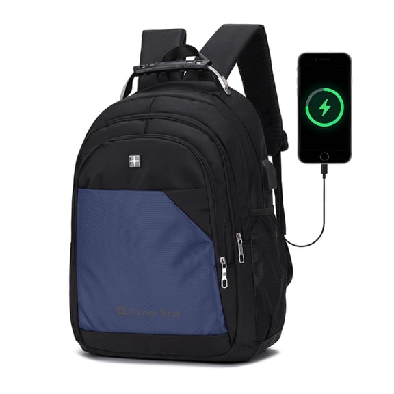 14/15 inch laptop backpack with USB charging, Oxford cloth backpack with combination lock and headphone jack