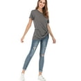 thumbnail image 6 of Womens Cold Shoulder Pullover Tops Sexy Cold Shoulder Summer Shirts Short Sleeve T Shirt Tunic Tops Knot Side Twist Loose Blouses T-Shirts, 6 of 6