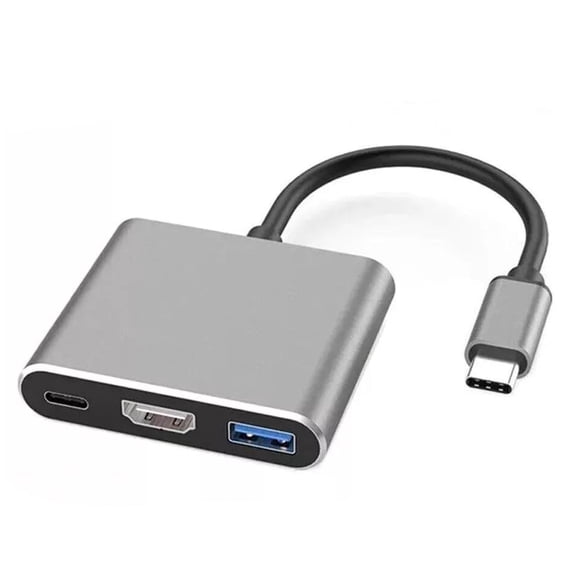 USB 3 -in-1 Hub 4K HDMI Video Conversion Adapter Type-C to HDMI with PD Charging USB-C Converter Cable