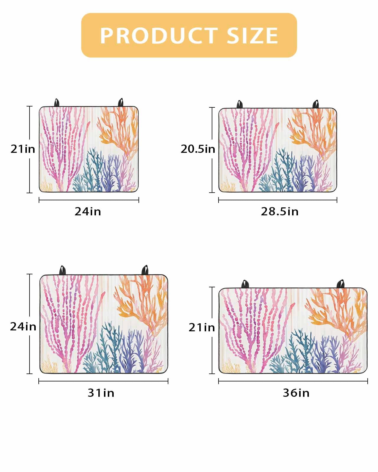 nqOlkjepod Large Induction Cooktop Protector Mat 36"x21", Summer Coral Stove Top Covers for Electric Stove, Ocean Vintage Sea Watercolor Plant Stove Burner Cover Mats, Glass Top Stove Cover