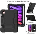 thumbnail image 4 of SOATUTO for iPad Mini 7 (A17 Pro) 2024/ Mini 6 8.3'' Shockproof Kids Friendly Sturdy Armmor Shell Case Built-in Kickstand Pencil Holder for iPad Mini 7th/6th Generation 8.3" - Black+Black, 4 of 6