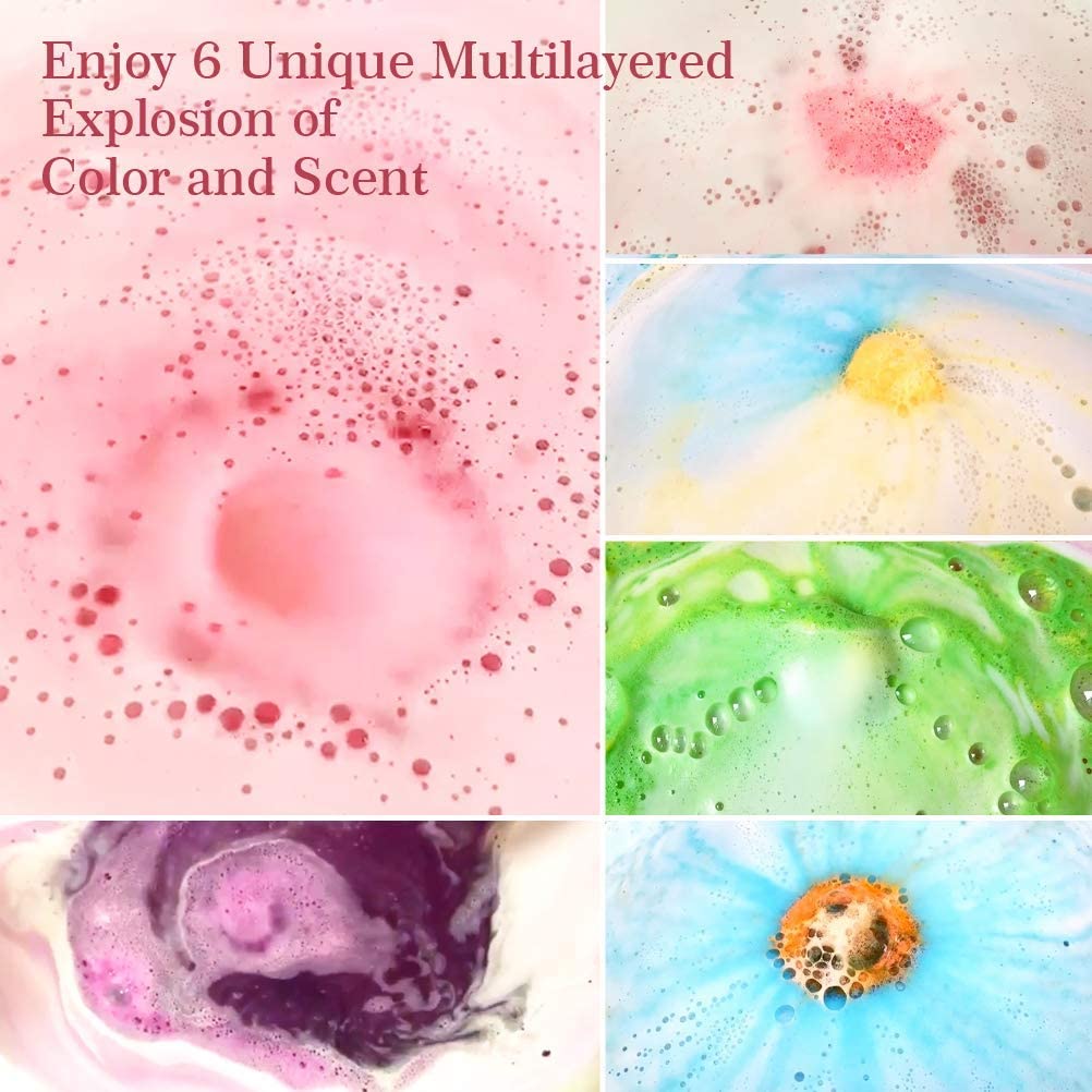 Aofmee Bath Bombs Set, 6 Scents, Lavender & Fruity photo 2