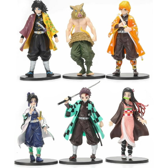 Slayer Action Figure Set - Collectible Figurine Gifts Decoration Figures 6 PCS Set 6.3 Inch, Zenitsu Inosuke Tanjiro Nezuko Tomioka Shinobu Figure, Collectible Figurine