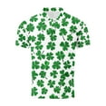thumbnail image 4 of Men's St. Patrick's Day Polo Shirt Slim Fit Collared Button Short Sleeve Pullover Clover Print Shirts, 4 of 4