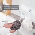 thumbnail image 3 of Juego de 2 toallas decorativas de chenilla gris y blanca para colgar en tocadores de cocina o baño, chenilla suave y absorbente con cierre de hebilla Sincero Electrónica, 3 of 5