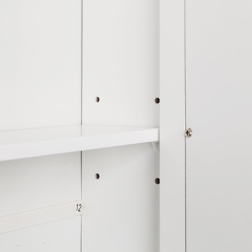 Zimtown Bathroom Medicine Cabinet Mirror, Wall Mount Storage  with 2 Mirror Doors and Shelves, White