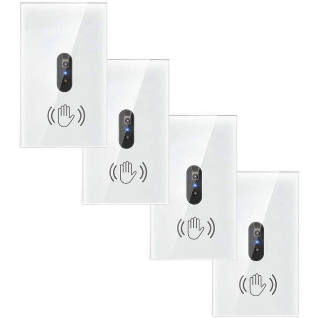Sensor de movimiento para luz InfraSwitchWhite 4Pzas 1Vía Sensor Infrarojo 3-10cm Detección 100-240V AC 50-60Hz 800W 10A