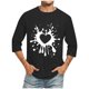 thumbnail image 1 of Camisetas de Manga Larga para Hombres, Día de San Valentín Impreso 3/4 Manga Camiseta de Fitness, Mezcla de Algodón Casual, 1 of 9