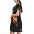 thumbnail image 2 of Fotbe Robe Crâne Cyberpunk Motif Drapeau Américain Décontractée Mode Femme Manches Courtes Robe Maxi Robe T-Shirt Rayée Longue à Blocs de Couleur, 2 of 6